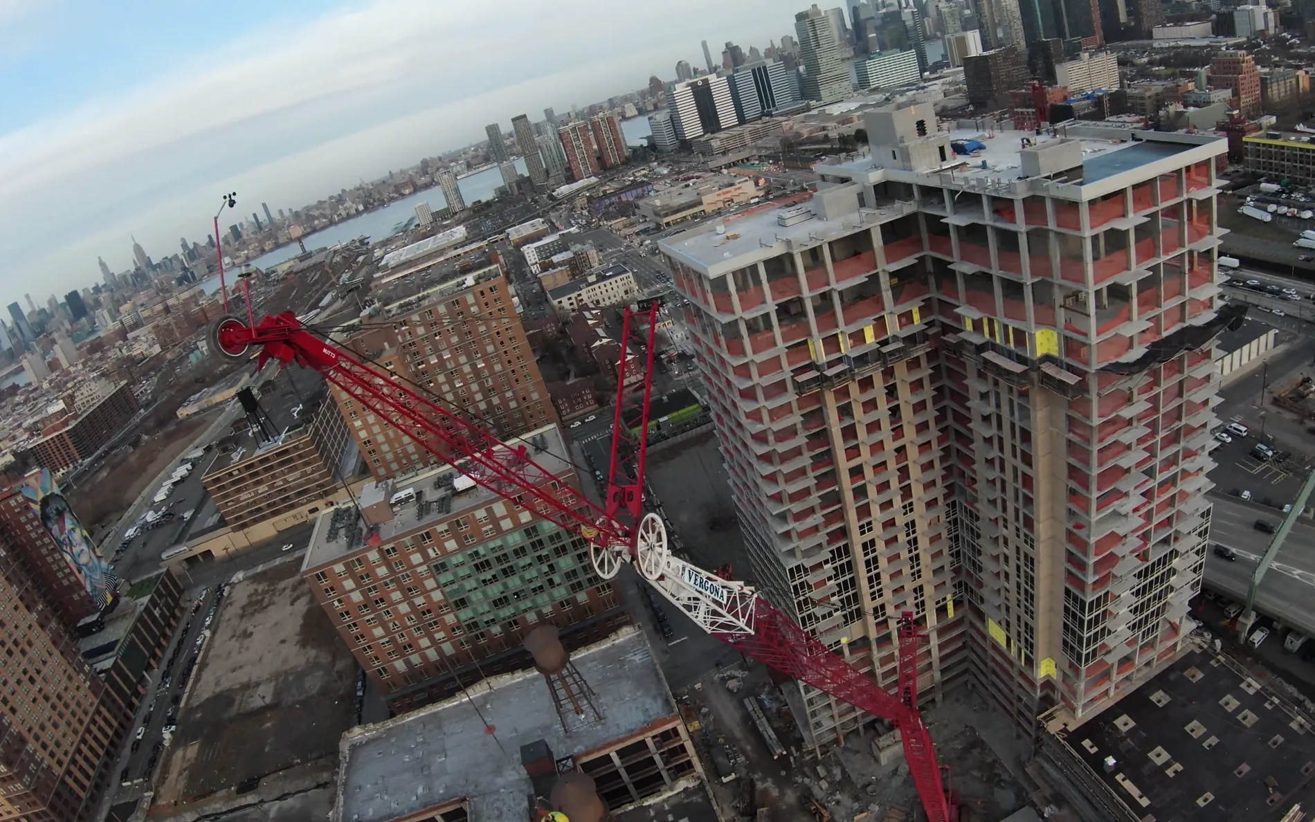 Tower crane over an Aeromark high-rise project