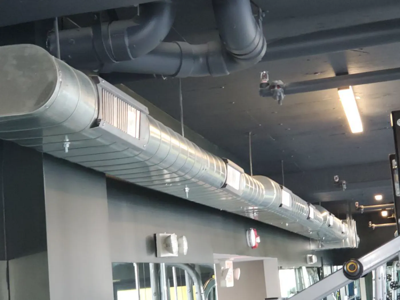 Exposed spiral ductwork